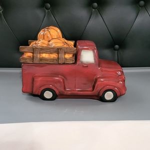 Ceramic Vintage Truck Pumpkin Cookie Jar